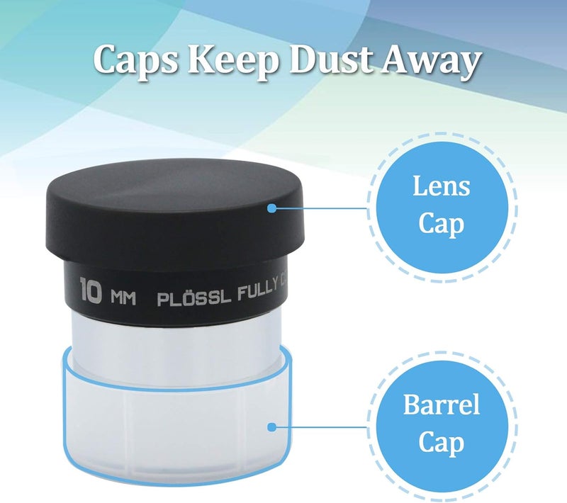 WEOOEN 1.25inch Plossl Telescope Eyepiece 10mm, Fully Coated Optical Telescope Lens, Durable Metal Construction, Threaded for Standard 1.25 inch Astronomy Filters - Image 5